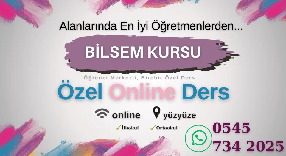 Bilsem Kursu Özel Ders öğretmeni